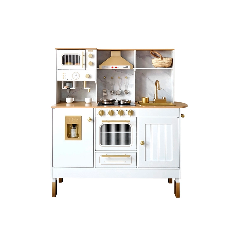 COCINA INFANTIL DE MADERA CON MICROONDAS, CAFE , HORNO Y MAS - 1
