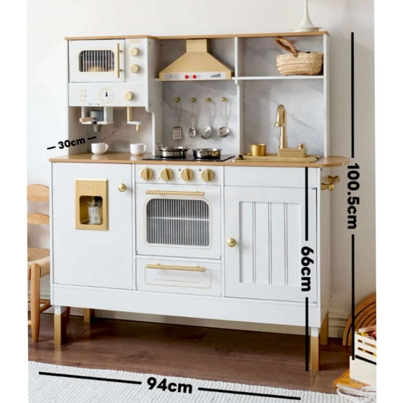 COCINA INFANTIL DE MADERA CON MICROONDAS, CAFE , HORNO Y MAS - 2