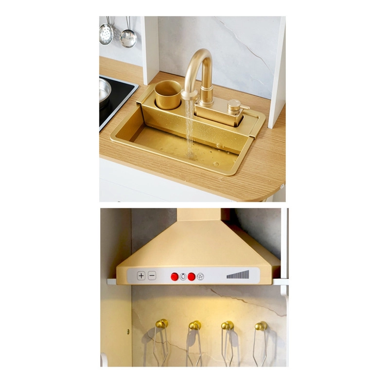 COCINA INFANTIL DE MADERA CON MICROONDAS, CAFE , HORNO Y MAS - 3