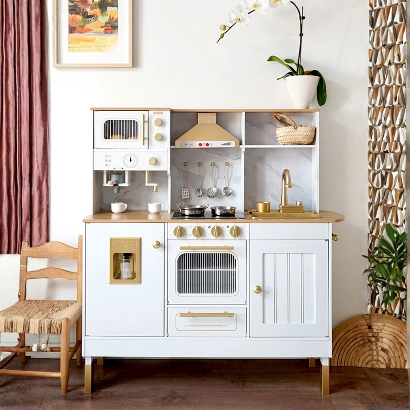 COCINA INFANTIL DE MADERA CON MICROONDAS, CAFE , HORNO Y MAS - 6