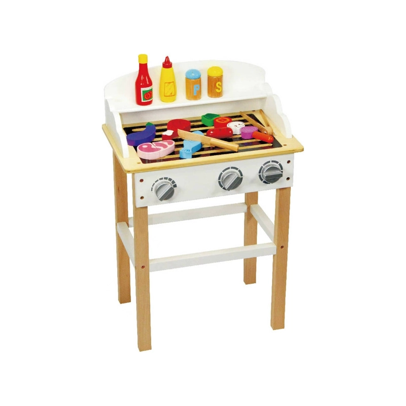 Juego Parrilla para Asados Infantil de Madera con accesorios Barbacoa