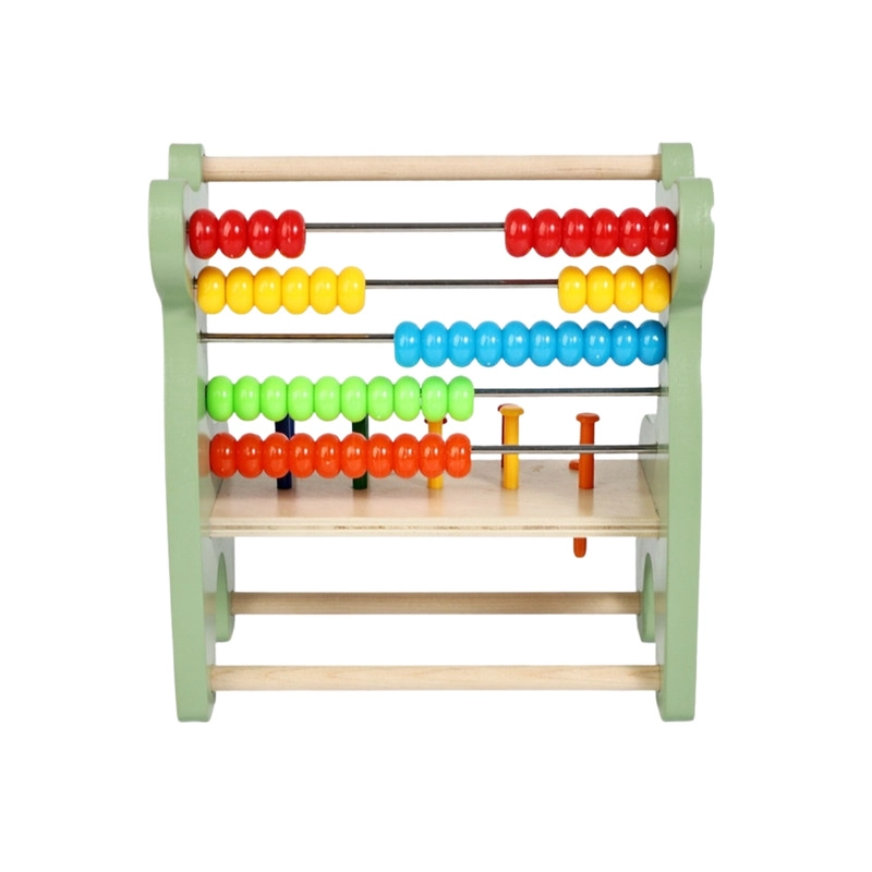 JUGUETE DIDACTICO MATEMATICO JIRAFA  ABACO EN MADERA Y CUENTAS DE COLORES - 7