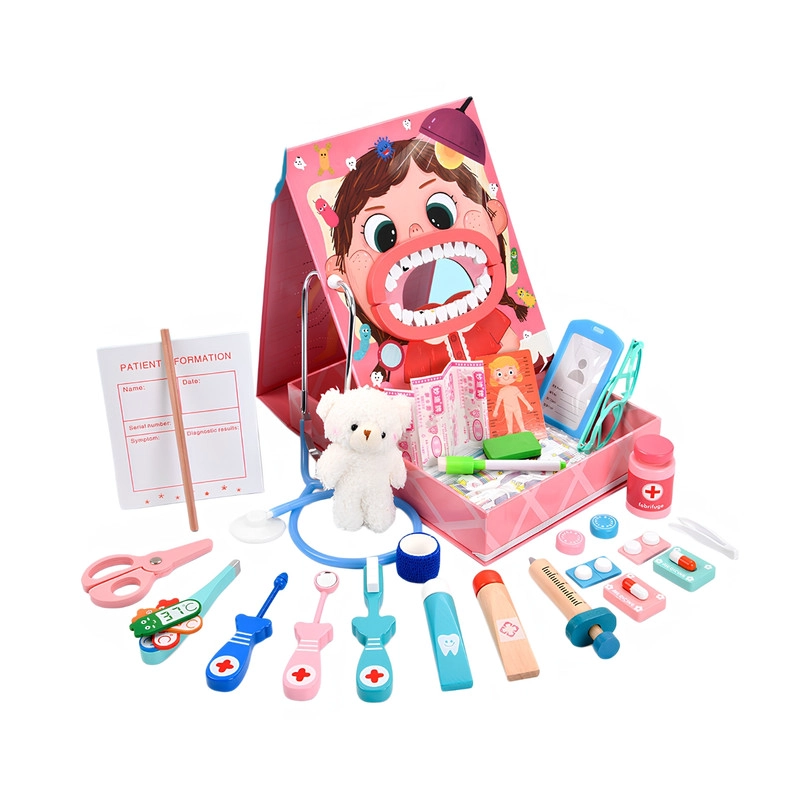 JUGUETE DIDACTICO DENTAL PARA NIÑOS EN MADERA ROSADO - 1