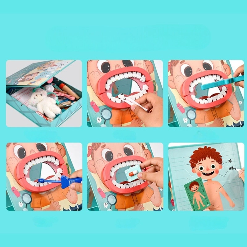 JUGUETE DIDACTICO DENTAL PARA NIÑOS EN MADERA ROSADO - 2
