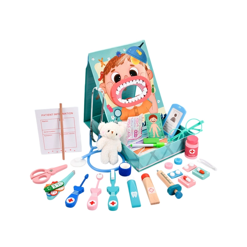 JUGUETE DIDACTICO DENTAL PARA NIÑOS EN MADERA CELESTE - 1