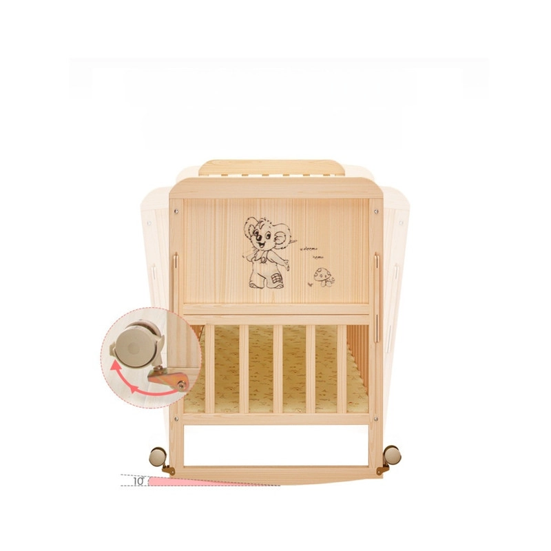 CUNA CAMA MADERA MULTIFUNCIONAL AJUSTABLE INCLUYE COLCHON Y ROPA DE CAMA CELESTE - 4