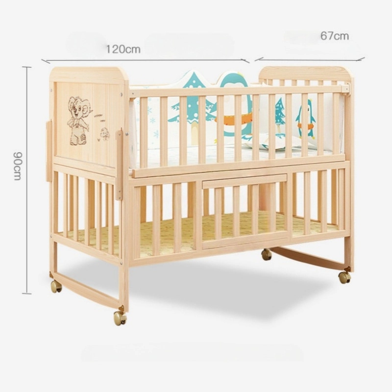 CUNA CAMA MADERA MULTIFUNCIONAL AJUSTABLE INCLUYE COLCHON Y ROPA DE CAMA CELESTE - 6