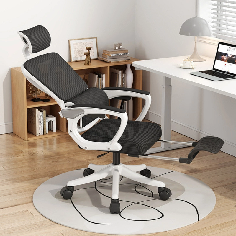 SILLA DE OFICINA PREMIUM ERGONOMICA CON REPOSACABEZAS APOYABRAZOS AJUSTABLES Y REPOSAPIE S BLANCA - 2