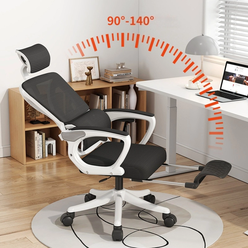 SILLA DE OFICINA PREMIUM ERGONOMICA CON REPOSACABEZAS APOYABRAZOS AJUSTABLES Y REPOSAPIE S BLANCA - 3