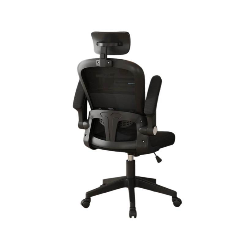 SILLA ESCRITORIO ERGONOMICA CON REPOSACABEZAS APOYABRAZOS AJUSTABLES  Y MALLA TRANSPIRABLE NEGRA - 2