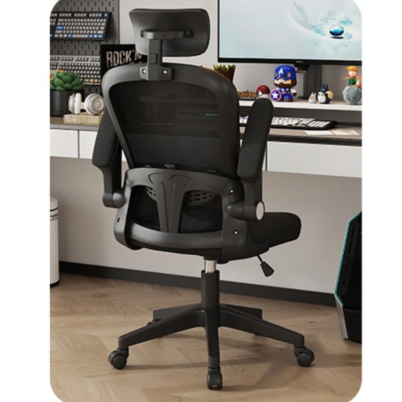 SILLA ESCRITORIO ERGONOMICA CON REPOSACABEZAS APOYABRAZOS AJUSTABLES  Y MALLA TRANSPIRABLE NEGRA - 3