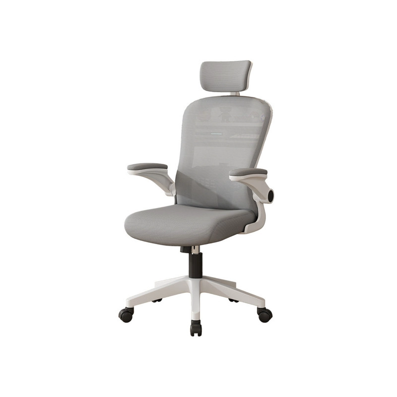 SILLA ESCRITORIO ERGONOMICA CON REPOSACABEZAS APOYABRAZOS AJUSTABLES  Y MALLA TRANSPIRABLE BLANCA - 1