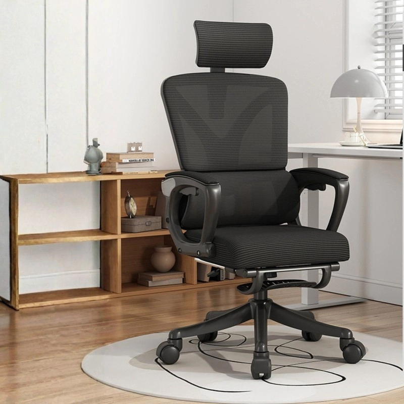 SILLA DE OFICINA PREMIUM ERGONOMICA CON REPOSACABEZAS APOYABRAZOS AJUSTABLES Y REPOSAPIE S NEGRA - 2