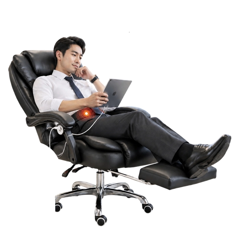 SILLA EJECUTIVA ERGONOMICA CON MASAJE Y REPOSAPIE S, DE ECO CUERO - 7