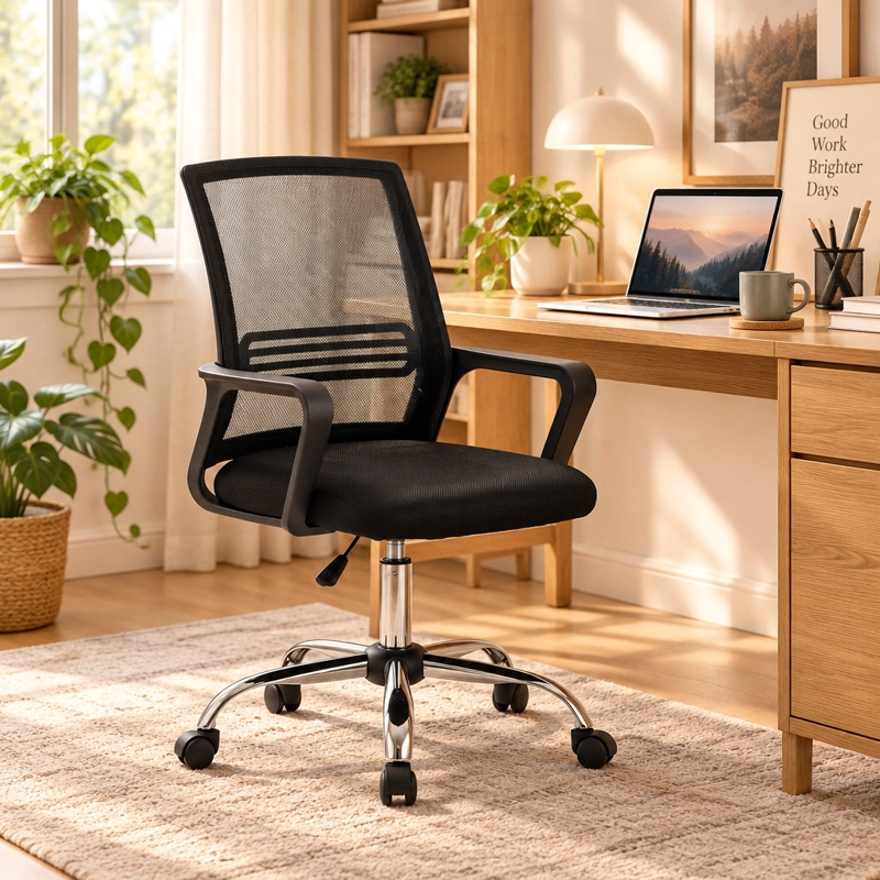 SILLA EJECUTIVA ERGONOMICA DE OFICINA CON APOYABRAZOS Y MALLA TRANSPIRABLE - 7