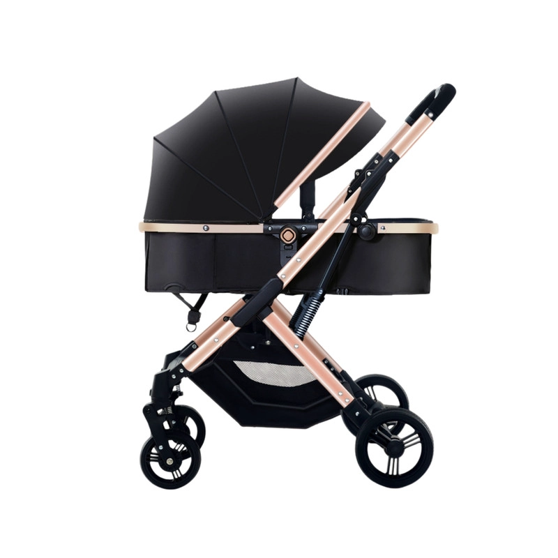COCHE CUNA PASEO DE LUJO PLEGADO AUTOMATICO CON MARCO DE ALUMINIO Y ASIENTO RECLINABLE - 1