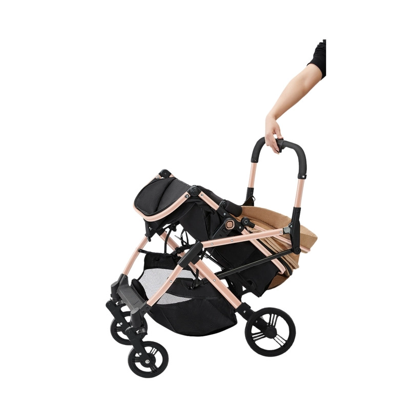 COCHE CUNA PASEO DE LUJO PLEGADO AUTOMATICO CON MARCO DE ALUMINIO Y ASIENTO RECLINABLE - 5