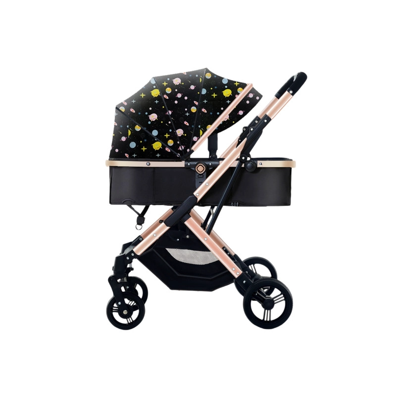 COCHE CUNA PASEO DE LUJO PLEGADO AUTOMATICO CON MARCO DE ALUMINIO Y ASIENTO RECLINABLE - 1