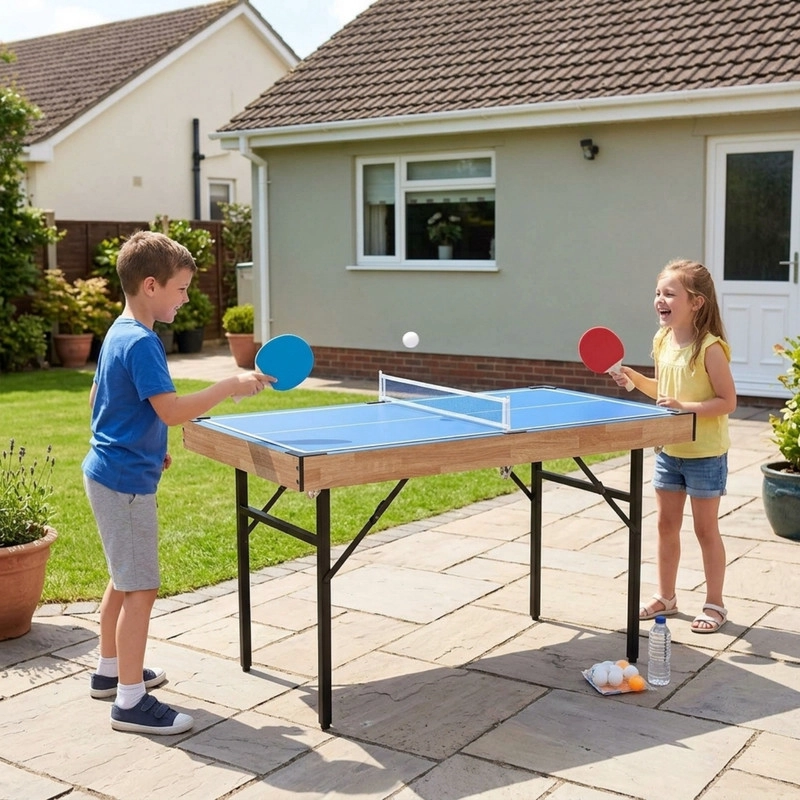 MESA MULTI MINI JUEGOS 6 EN 1 TACA TACA, PING PONG, POOLINA Y OTROS - 1