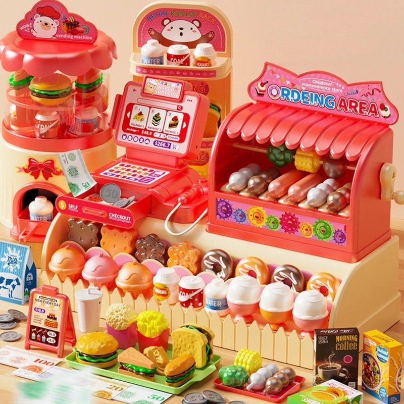 SET JUEGO DE SUPERMERCADO INFANTIL 71 PIEZAS ROJO - 5