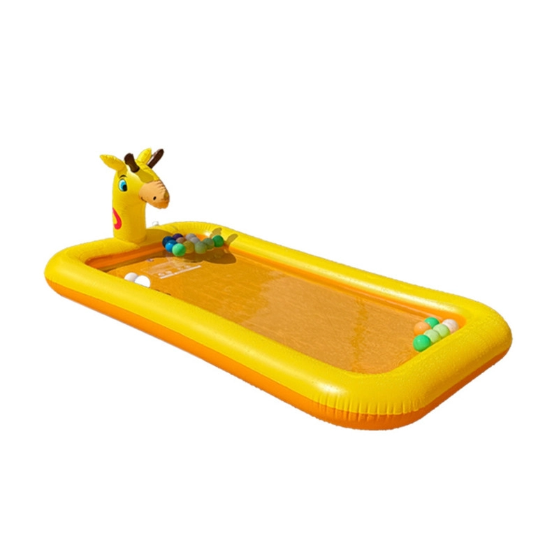 PISCINA INFLABLE CON CHORRO DE AGUA DISEÑO JIRAFA PARA NIÑOS 200 CM - 3