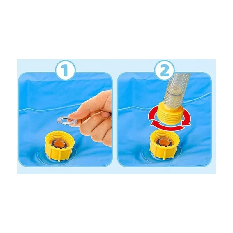 PISCINA INFLABLE CON CHORRO DE AGUA DISEÑO JIRAFA PARA NIÑOS 200 CM - 5