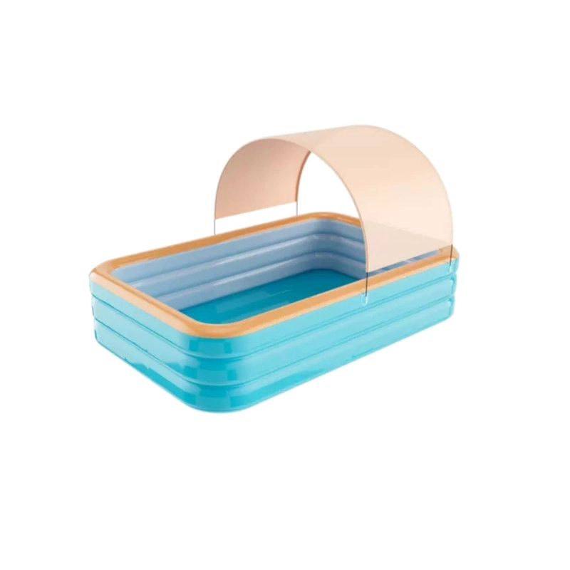 CENTRO DE JUEGOS ACUATICO INFANTIL, PISCINA INFLABLE CON TOBOGAN Y TECHO - 4