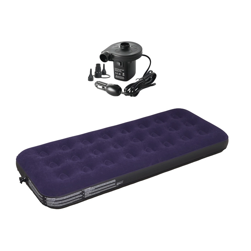 SET COLCHON INFLABLE DE 1 PLAZA CON INFLADOR 12V - 1