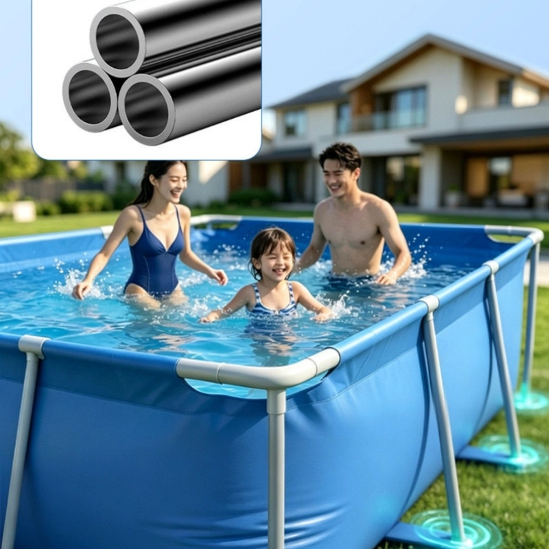 PISCINA RECTANGULAR SUPER RESISTENTE DESMONTABLE  CON ESTRUCTURA METALICA Y LONA DE PVC REFORZADO - 2