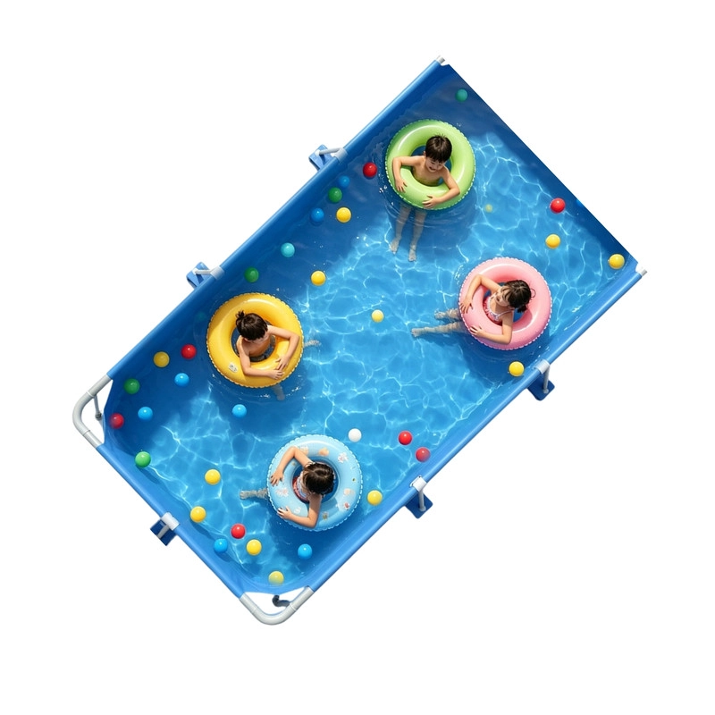 PISCINA RECTANGULAR SUPER RESISTENTE DESMONTABLE  CON ESTRUCTURA METALICA Y LONA DE PVC REFORZADO - 4