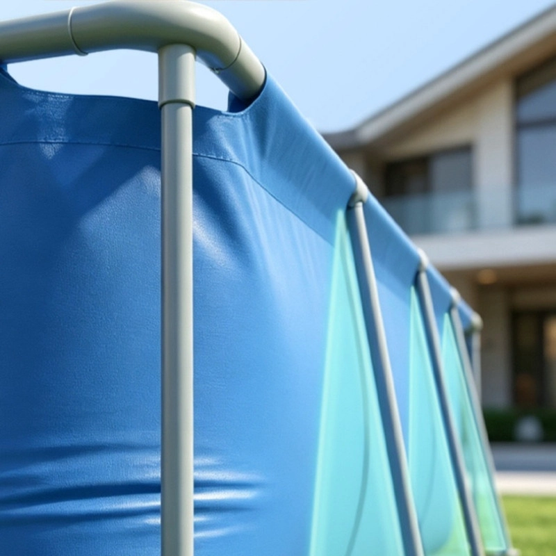 PISCINA RECTANGULAR SUPER RESISTENTE DESMONTABLE  CON ESTRUCTURA METALICA Y LONA DE PVC REFORZADO - 5
