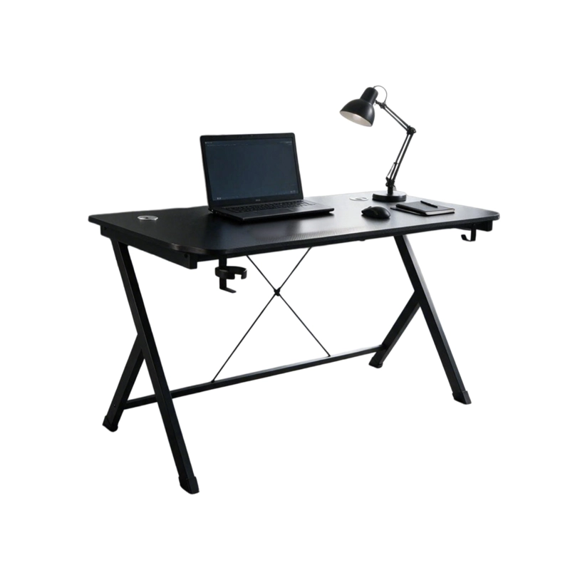 ESCRITORIO MESA GAMER CON SOPORTES PARA VASO Y AUDIFONOS - 1