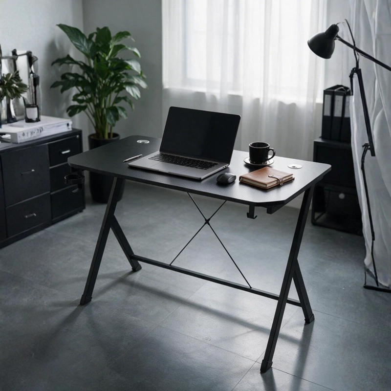 ESCRITORIO MESA GAMER CON SOPORTES PARA VASO Y AUDIFONOS - 4