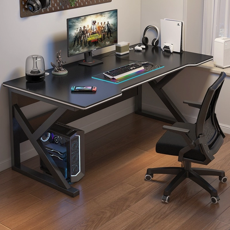 ESCRITORIO GAMER TEXTURA TIPO FIBRA DE CARBONO CUERPO METAL K - 7