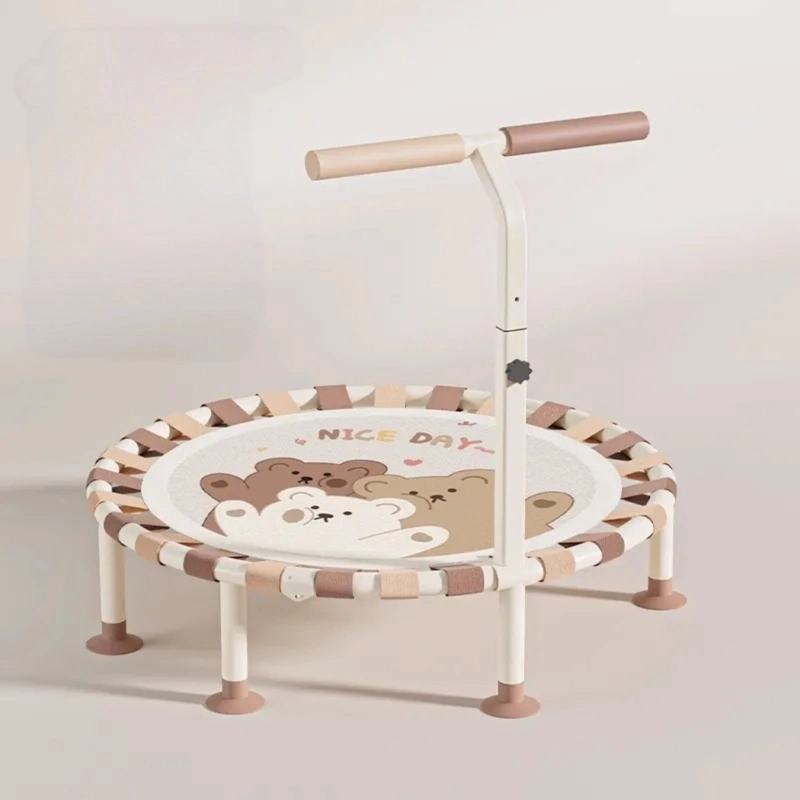 TRAMPOLIN INFANTIL ULTRA RESISTENTE CON SOSTENEDOR CAFE  103CM - 3