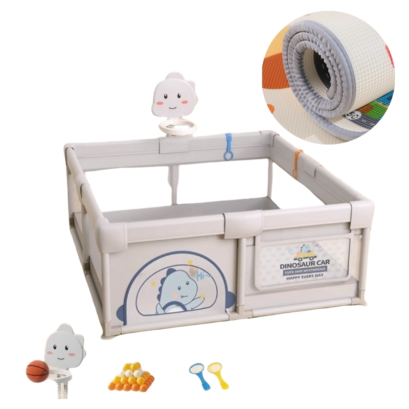 CORRAL CENTRO GIMNASIO DE JUEGO BEBE  CON ALFOMBRA Y JUEGOS DINO - 1