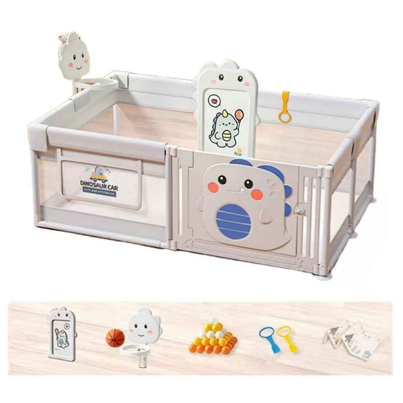 CORRAL GIMNASIO DE JUEGO BEBE  CON ALFOMBRA, PIZARRA Y ACCESORIOS INTERACTIVOS 180 DINO - 1