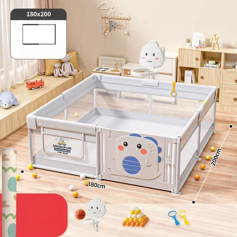 CORRAL GIMNASIO DE JUEGO BEBE  CON ALFOMBRA, PIZARRA Y ACCESORIOS INTERACTIVOS 200 DINO - 3