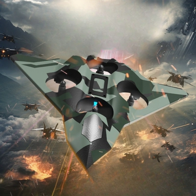 AVION DRONE JUGUETE A CONTROL REMOTO ANTI CHOQUES H23 VERDE - 1