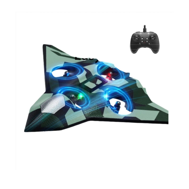 AVION DRONE JUGUETE A CONTROL REMOTO ANTI CHOQUES H23 VERDE - 6