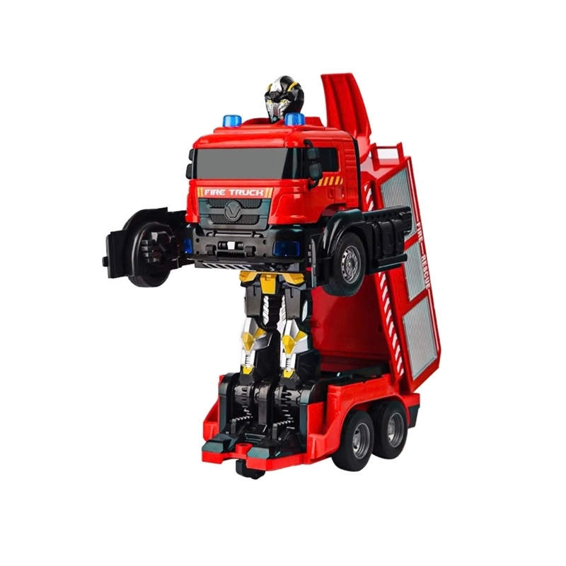 CAMION BOMBEROS CONTROL REMOTO ROBOT TRANSFORMER LANZA AGUA - 3