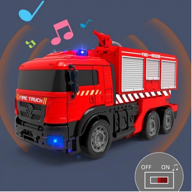CAMION BOMBEROS CONTROL REMOTO ROBOT TRANSFORMER LANZA AGUA - 6
