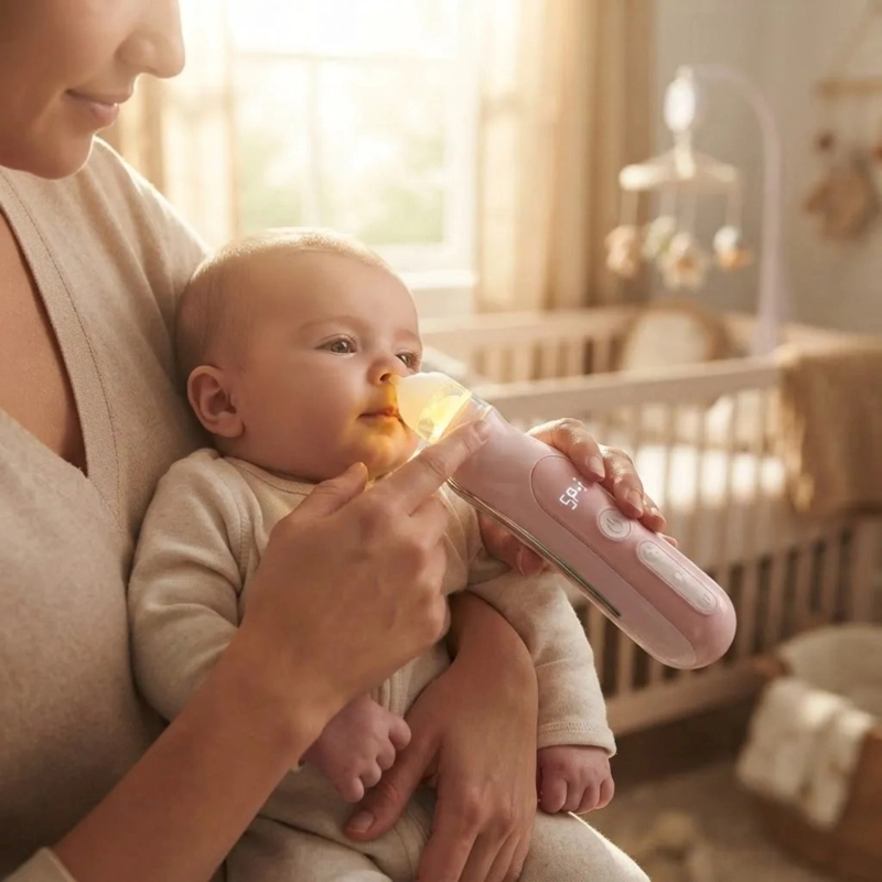 ASPIRADOR NASAL ELE CTRICO BEBE  SACA MOCOS RECARGABLE LUZ ROSADO - 1