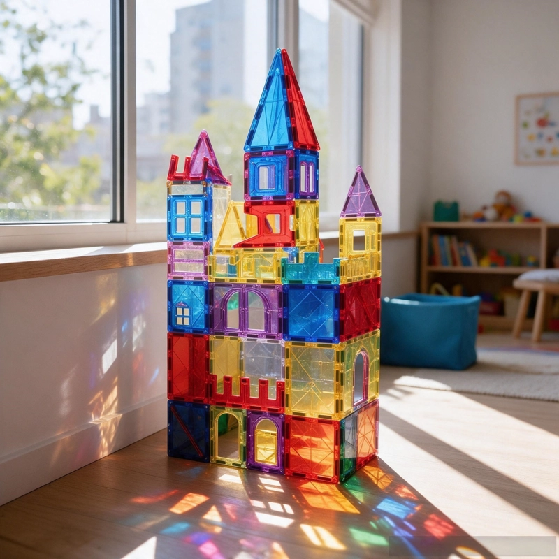 BLOQUES MAGNE TICOS 3D JUGUETE DE CONSTRUCCION DIDACTICO 60 PIEZAS - 3