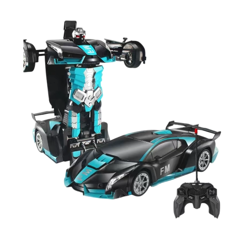AUTO A CONTROL REMOTO ROBOT TRANSFORMER RECARGABLE CON LUCES AZUL - 3