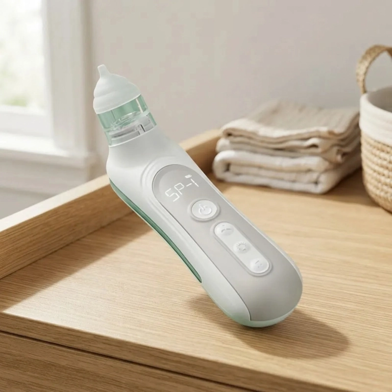 ASPIRADOR NASAL ELE CTRICO BEBE  SACA MOCOS RECARGABLE LUZ GRIS - 2