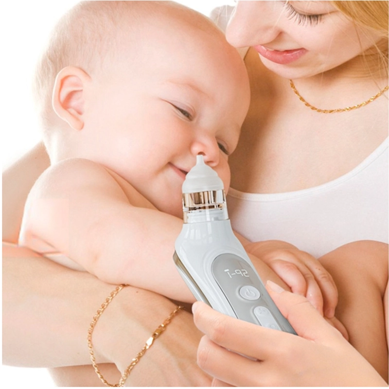 ASPIRADOR NASAL ELE CTRICO BEBE  SACA MOCOS RECARGABLE LUZ GRIS - 4