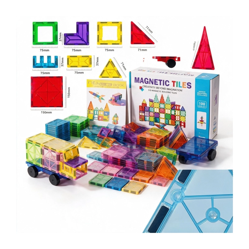 JUEGO DE BLOQUES DE CONSTRUCCION 3D MAGNE TICOS DE 100 PIEZAS - 6