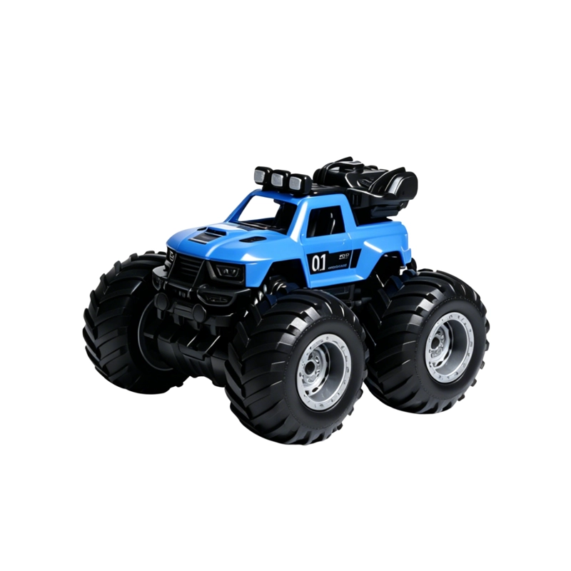 AUTO A CONTROL REMOTO MONSTER TRUCK RECARGABLE CON LUCES AZUL - 1