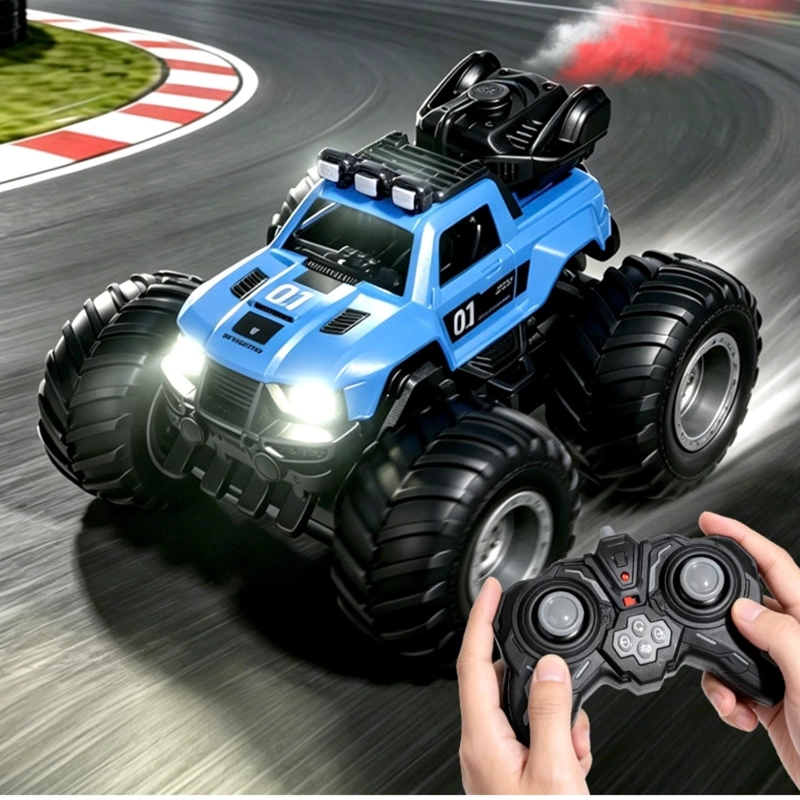 AUTO A CONTROL REMOTO MONSTER TRUCK RECARGABLE CON LUCES AZUL - 2